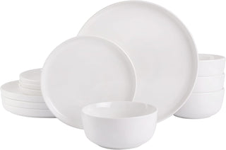 Service for 4 - 12 Pc Dinnerware Set - White - Coupe - Fine Ceramic