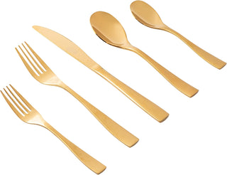 GE Holland Road - 20-Piece Flatware Set for 4 - Gold Color - Stainless Steel