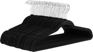 Velvet Clothing Hangers, 25-Pack, Black