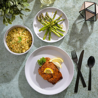 SOHO - Service for 4 - 12 Pc Dinnerware Set - White - Coupe - Fine Ceramic