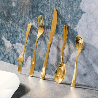 GE Holland Road - 20-Piece Flatware Set for 4 - Gold Color - Stainless Steel