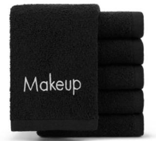MAKEUP REMOVAL TOWELS 13x13 BLACK - 6 PACK